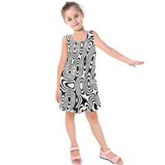 Psychedelic Zebra Black Circle Kids  Sleeveless Dress by Alisyart