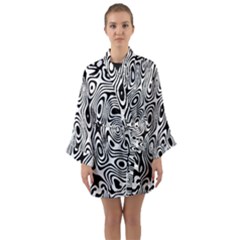 Psychedelic Zebra Black Circle Long Sleeve Kimono Robe