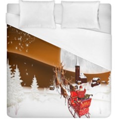 Santa Claus Christmas Moon Night Duvet Cover (king Size)