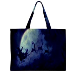 Santa Claus Christmas Night Moon Happy Fly Zipper Mini Tote Bag by Alisyart