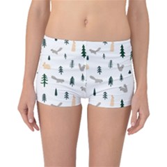 Squirrel Rabbit Tree Animals Snow Boyleg Bikini Bottoms