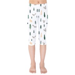 Squirrel Rabbit Tree Animals Snow Kids  Capri Leggings  by Alisyart