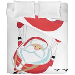 Skydiving Christmas Santa Claus Duvet Cover Double Side (california King Size)