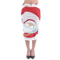Skydiving Christmas Santa Claus Midi Pencil Skirt