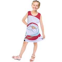 Skydiving Christmas Santa Claus Kids  Tunic Dress by Alisyart