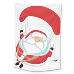 Skydiving Christmas Santa Claus Large Tapestry by Alisyart