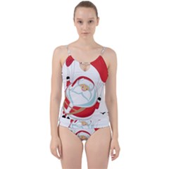 Skydiving Christmas Santa Claus Cut Out Top Tankini Set by Alisyart