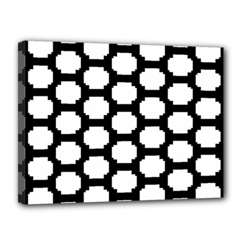 Tile Pattern Black White Canvas 16  X 12 