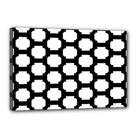 Tile Pattern Black White Canvas 18  X 12 