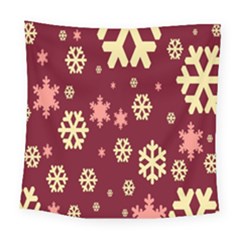 Snowflake Winter Illustration Colour Square Tapestry (large)