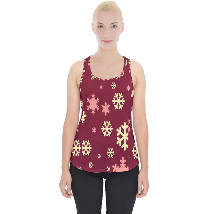 Snowflake Winter Illustration Colour Piece Up Tank Top