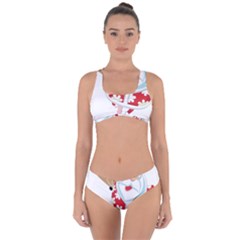 Surfing Christmas Santa Claus Criss Cross Bikini Set by Alisyart