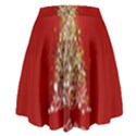 Tree Merry Christmas Red Star High Waist Skirt View2