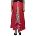 Tree Merry Christmas Red Star Flared Maxi Skirt View1