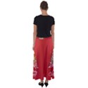 Tree Merry Christmas Red Star Flared Maxi Skirt View2