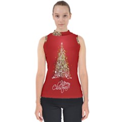 Tree Merry Christmas Red Star Shell Top by Alisyart
