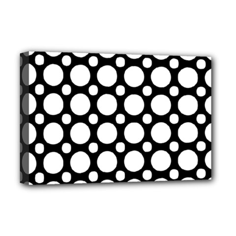 Tileable Circle Pattern Polka Dots Deluxe Canvas 18  X 12  