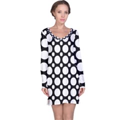 Tileable Circle Pattern Polka Dots Long Sleeve Nightdress