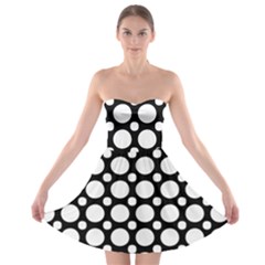 Tileable Circle Pattern Polka Dots Strapless Bra Top Dress