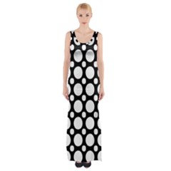 Tileable Circle Pattern Polka Dots Maxi Thigh Split Dress