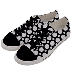 Tileable Circle Pattern Polka Dots Men s Low Top Canvas Sneakers