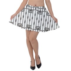 Iron Fence Grey Strong Velvet Skater Skirt by Alisyart