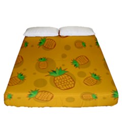 Fruit Pineapple Yellow Green Fitted Sheet (Queen Size)