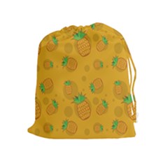 Fruit Pineapple Yellow Green Drawstring Pouches (Extra Large)