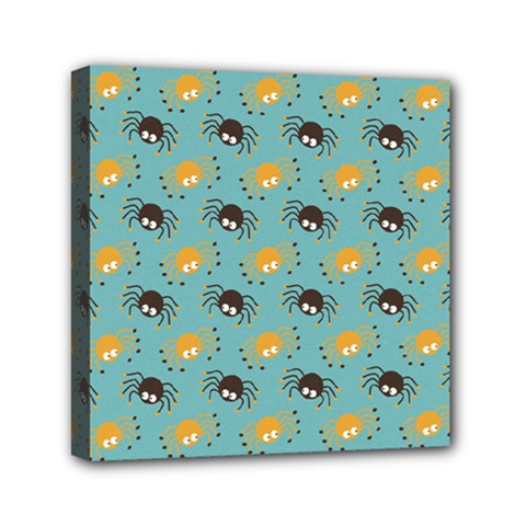 Spider Grey Orange Animals Cute Cartoons Mini Canvas 6  X 6 