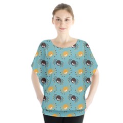 Spider Grey Orange Animals Cute Cartoons Blouse