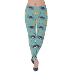 Spider Grey Orange Animals Cute Cartoons Velvet Leggings