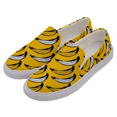 Fruit Bananas Yellow Orange White Men s Canvas Slip Ons