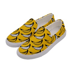 Fruit Bananas Yellow Orange White Women s Canvas Slip Ons