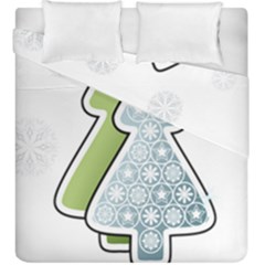 Tree Spruce Xmasts Cool Snow Duvet Cover Double Side (king Size)