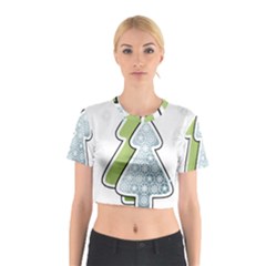 Tree Spruce Xmasts Cool Snow Cotton Crop Top by Alisyart