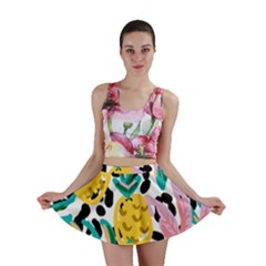 Fruit Pattern Pineapple Leaf Mini Skirt