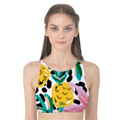 Fruit Pattern Pineapple Leaf Tank Bikini Top