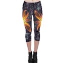 Beautiful Orange Star Lily Fractal Flower at Night Capri Leggings  View1