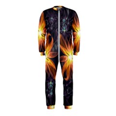 Beautiful Orange Star Lily Fractal Flower At Night Onepiece Jumpsuit (kids) by jayaprime