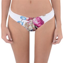 Fleur Vintage Floral Painting Reversible Hipster Bikini Bottoms by Celenk