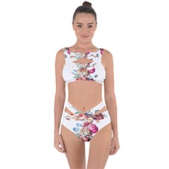 Fleur Vintage Floral Painting Bandaged Up Bikini Set  by Celenk