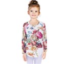 Fleur Vintage Floral Painting Kids  Long Sleeve Tee View1