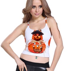 Funny Halloween Pumpkins Spaghetti Strap Bra Top