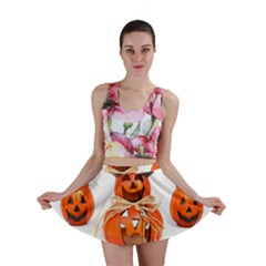 Funny Halloween Pumpkins Mini Skirt by gothicandhalloweenstore