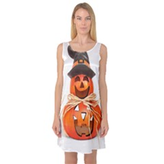 Funny Halloween Pumpkins Sleeveless Satin Nightdress by gothicandhalloweenstore