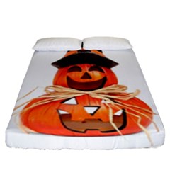 Funny Halloween Pumpkins Fitted Sheet (california King Size) by gothicandhalloweenstore