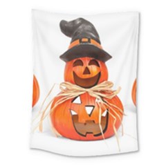 Funny Halloween Pumpkins Medium Tapestry