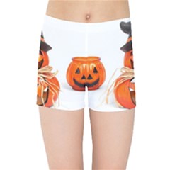 Funny Halloween Pumpkins Kids Sports Shorts