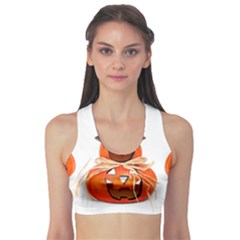 Funny Halloween Pumpkins Sports Bra by gothicandhalloweenstore