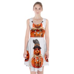 Funny Halloween Pumpkins Racerback Midi Dress by gothicandhalloweenstore